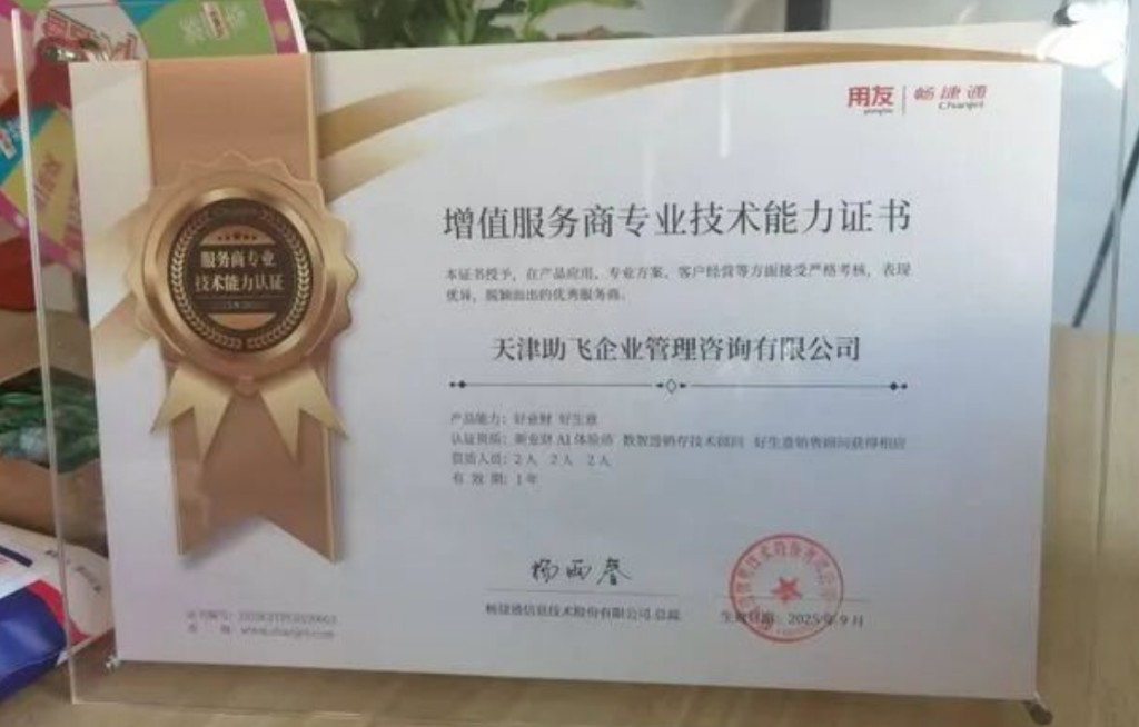 天津助飞增值服务商专业技术能力证书